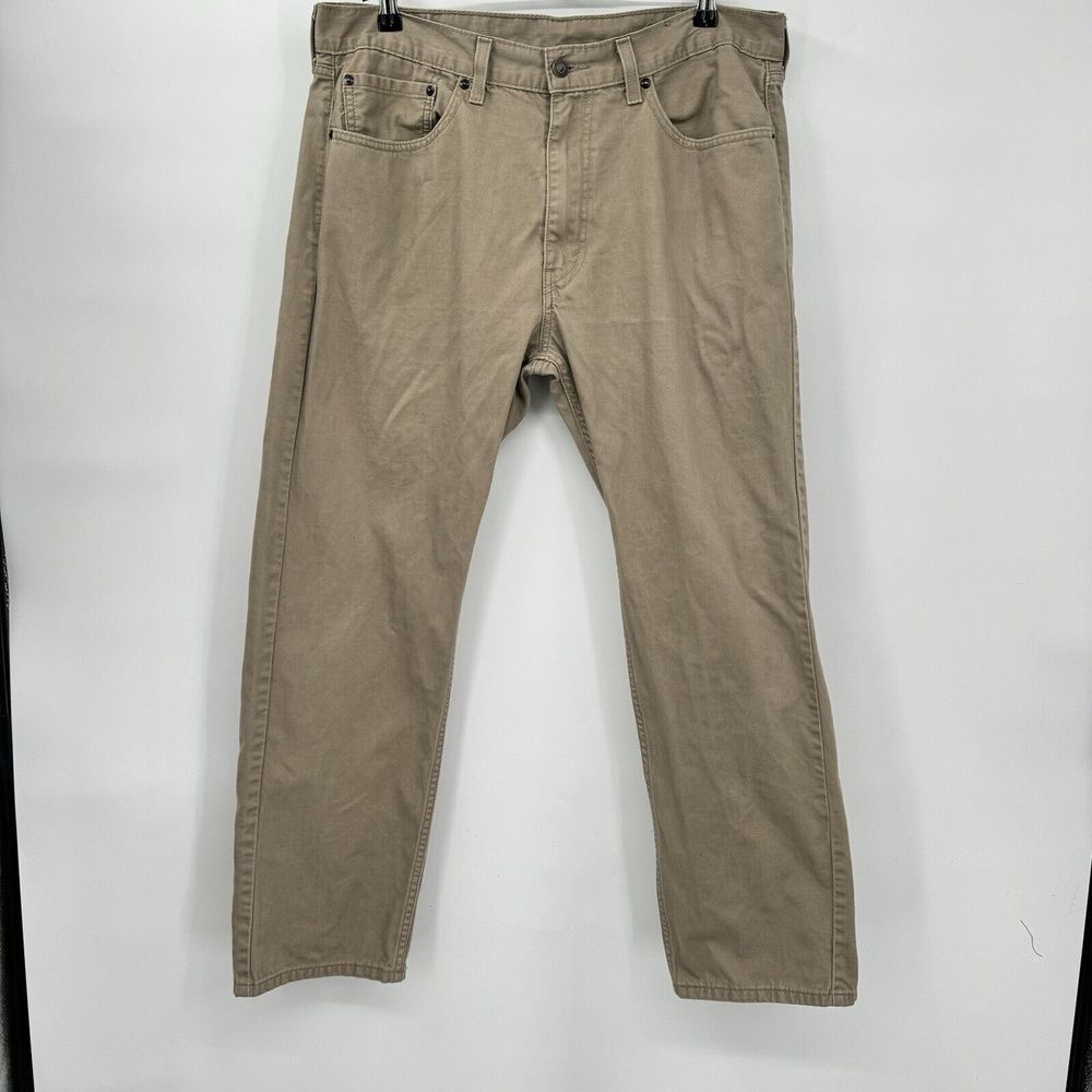 Levi's 36x30 505 Regular Fit Pants Mens‎ Tan Khaki Straight Leg 00505-0718